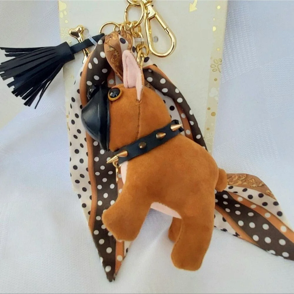 Piper K French Bull Dog Bag Charm Keychain NWT